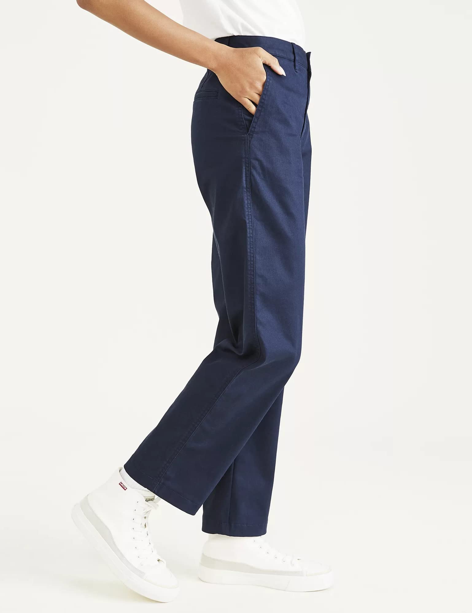 Dockers High Waist Chino High Straight Navy Blazer 28 L