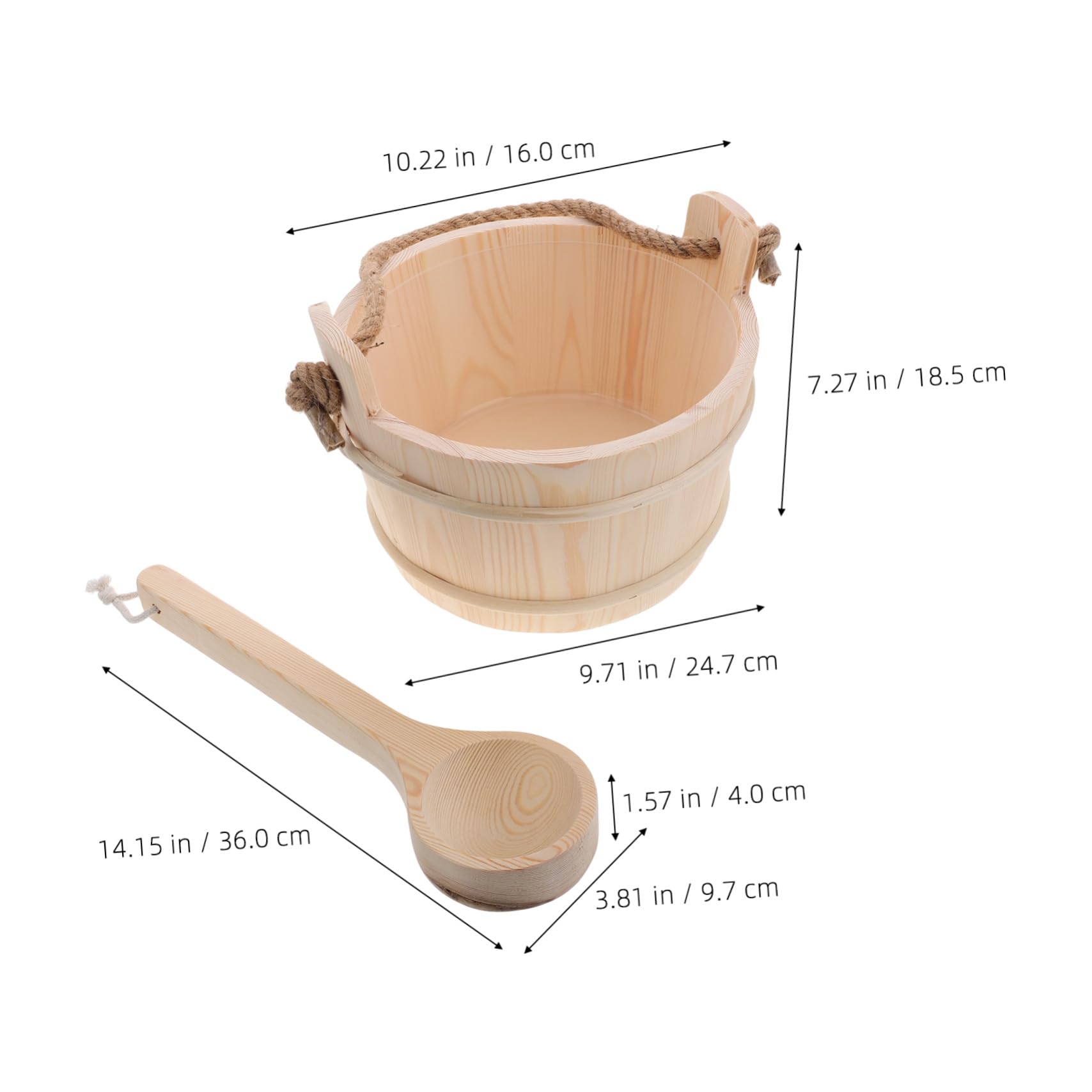 Sauna Eimer Satz mit Schöpfkelle für Spa und Bad