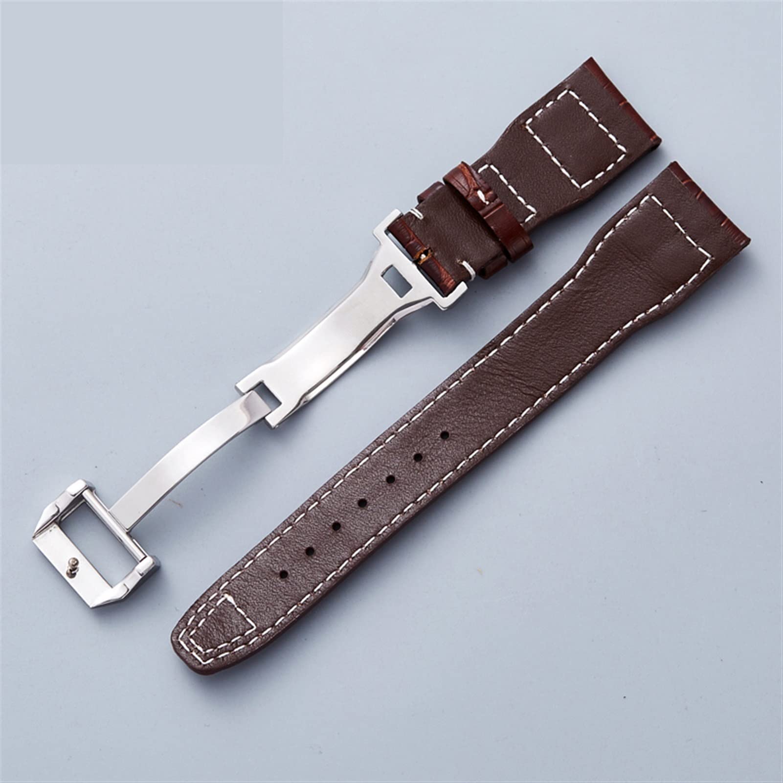 JDIME Dla IWC Pilot Mark Series Watch Band Prawdziwy Sklep Skórzany Akcesoria Męskie Skóra Skóra Bydlęca Męskie Zegarki 22 mm