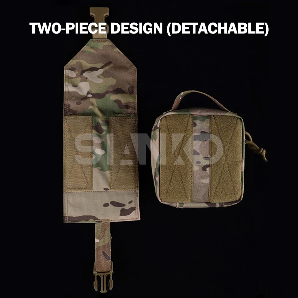 Molle - Kit táctico de primeros auxilios/bolsa IFAK, juego militar para deportes al aire libre, emergencia médica, liberación rápida, bolsa EMT bolsa de almacenamiento múltiple (Multicam/BK)