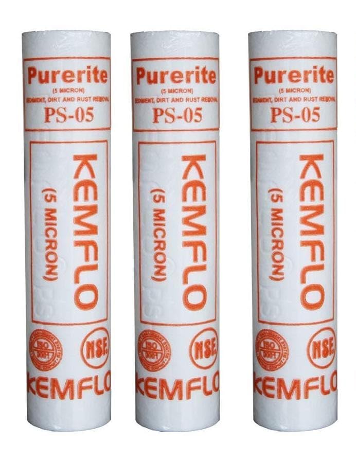 Ocean Star 10-Inch PP Spun Filter Candles - Pack of 3: Enhanced Filtration for RO Water Purifiers - 5 Micron Rating, Universal Compatibility, White (85 Grams, KEMFLOW) (B0CRL818C5) Amazon Price History, Amazon Price Tracker