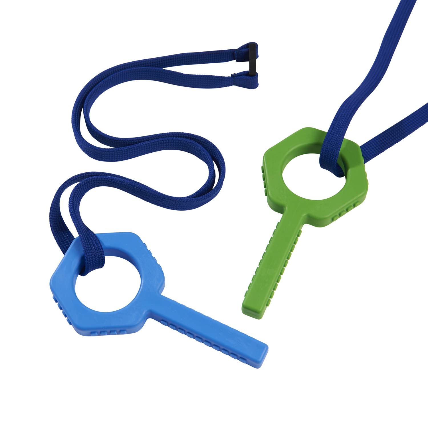 Chewbuddy Sensory Direct Pling Grab Chew & Lanyard - Pack of 2, Sensory Toy for a Fidget, Chew or Teething Aid | for Kids, Adults, Autism, ADHD, ASD, SPD, Oral Motor or Anxiety Needs | Blue & Green
