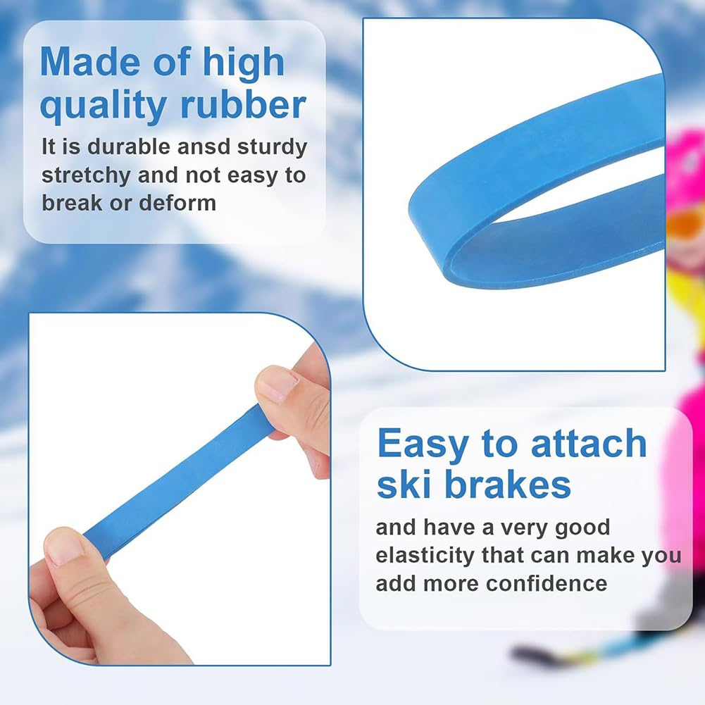 30 PCs Retenedores de Freno de Esquí, Correas de Freno de Esquí, Bandas Elásticas de Goma para Snowboard, Bandas de Retención de Frenos para Snowboard Accesorios para Deportes Invierno al Aire Libre