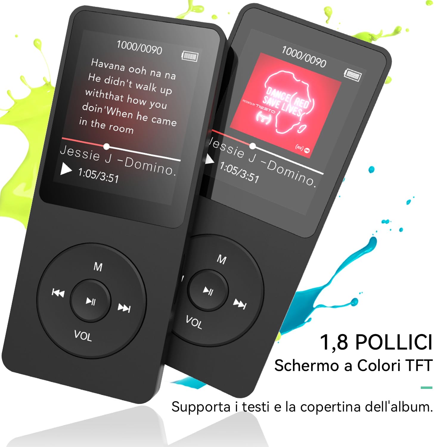 AGPTEK Lettore MP3 32GB, Bluetooth 5.3, Lettore Musicale HiFi senza Perdite con Autonomia Ultra-Lunga di 70 Ore, Portatile con Altoparlante Integrato, Radio FM e Registratore