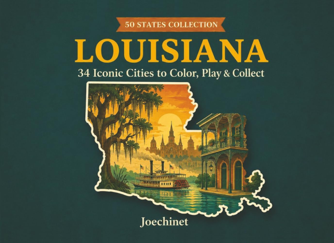 Louisiana: 34 Cities to Color (50 States Collection)