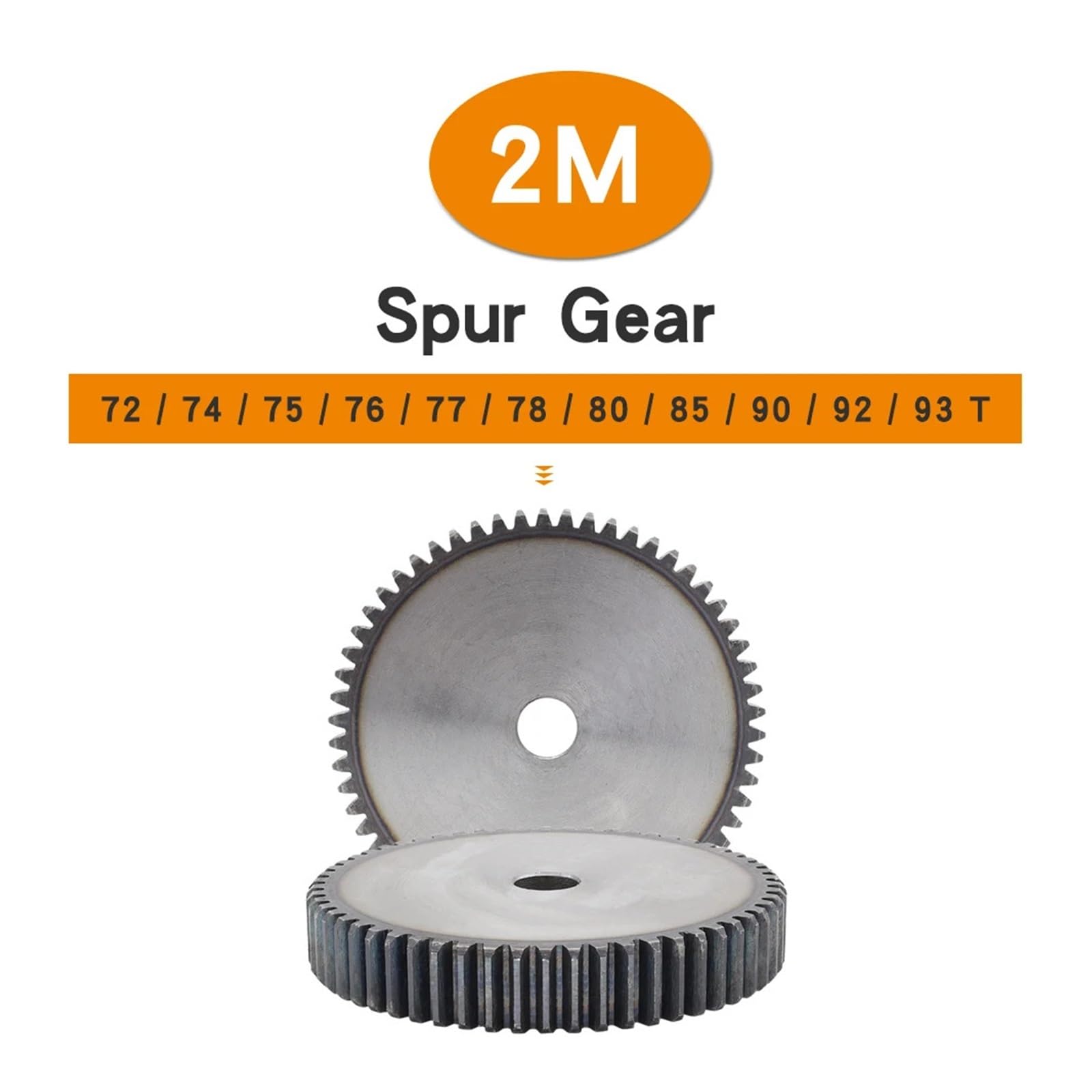 Bevel Gear Pinion Hardware Mechanical 2M-72/74/75/76/77/78/80/85/90/92/93T SC Carbon Steel Spur Gear Total Height 20mm High Frequency Quenching Teeth(2M92T-Bore 20 mm)