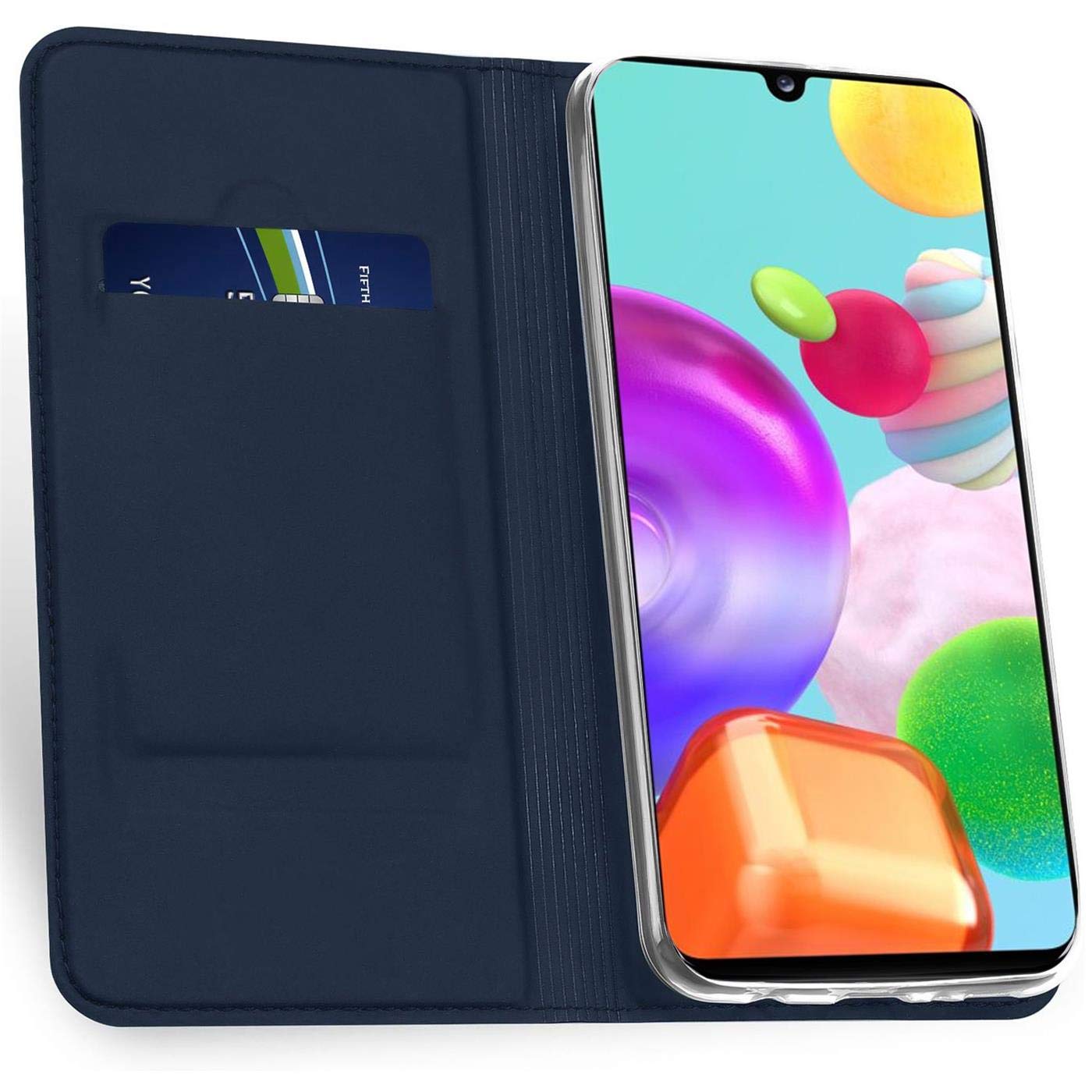 Verco case per Samsung Galaxy A20s Cover, Custodia a Libro Pelle PU per Samsung A20s Booklet Protettiva [magnetica integrata], Azzurro