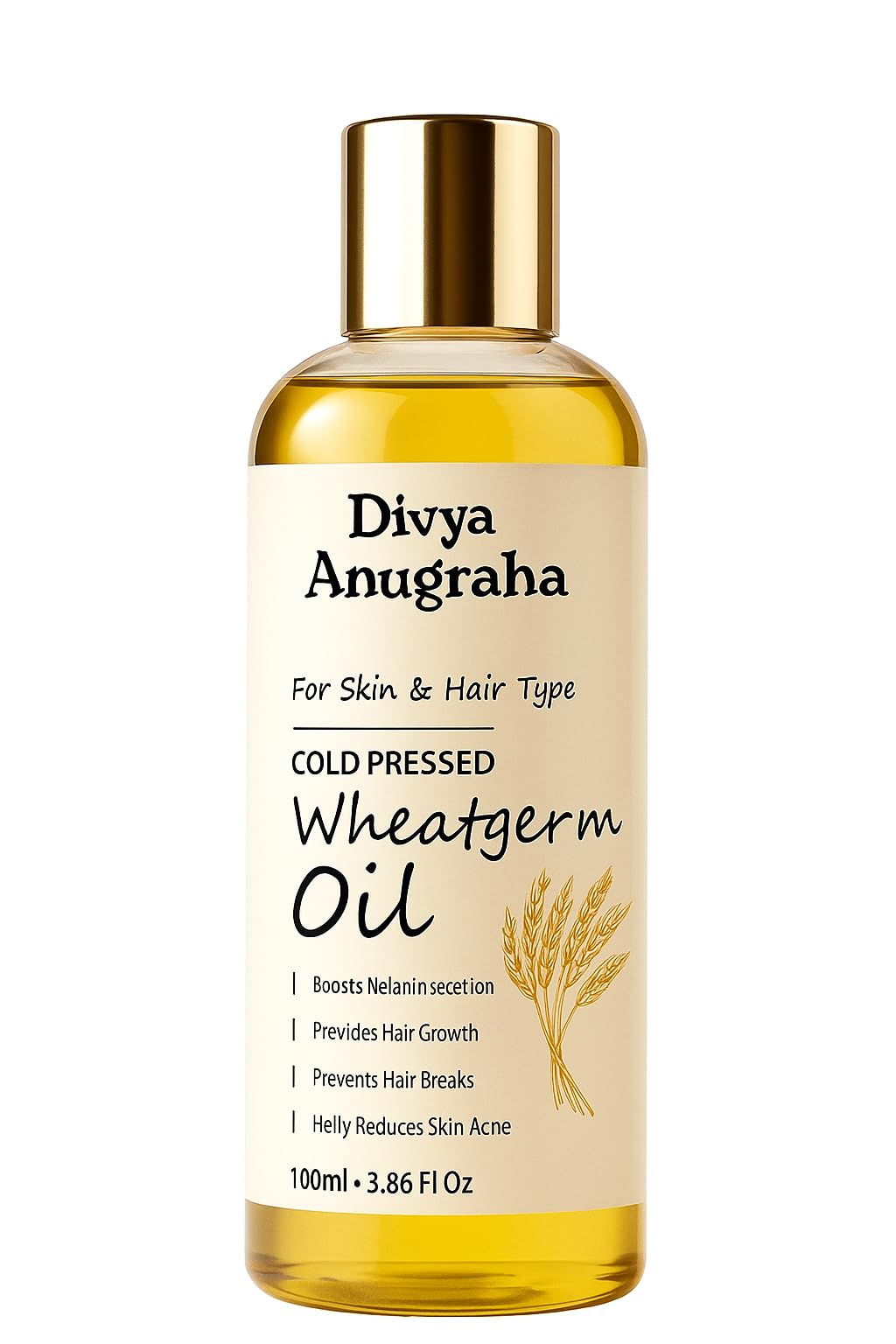 Divya Anugraha Wheatgerm oil For Hair, Skin Care, Cold Pressed Natural Oil Pure Hair oil, Softness & Shine (Pack of 1, Wheat germ)-picture-33