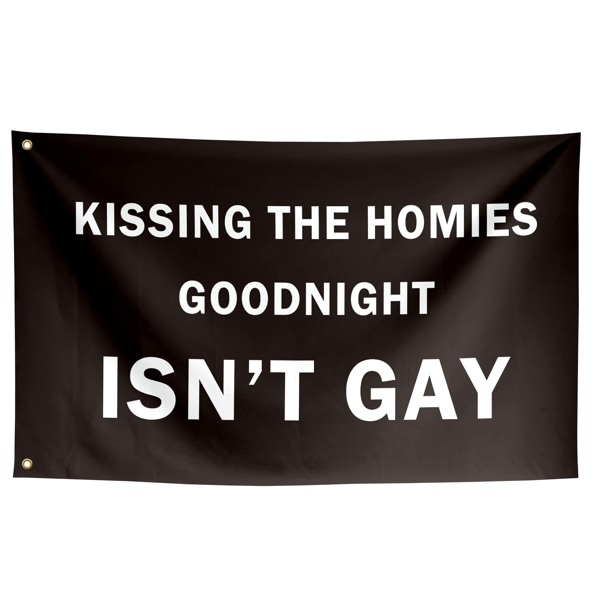 ToFlagify Kissing The Homies Goodnight Funny Flags Meme Cool Flags Banner 3x5 ft Room Guys College Dorm Bedroom Man Cave Wall Decor Indoor Hilarious White Text โ image 1