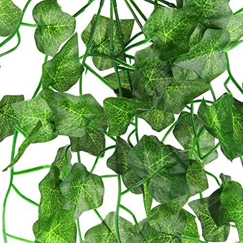Artificial Hanging Plant Indoor/Outdoor, 2 Packs Plastic Fake Trailing Weeping Ivy Greenery Drooping Plant for Porches Patio Garden Wedding Hanging Pot Basket Decoration