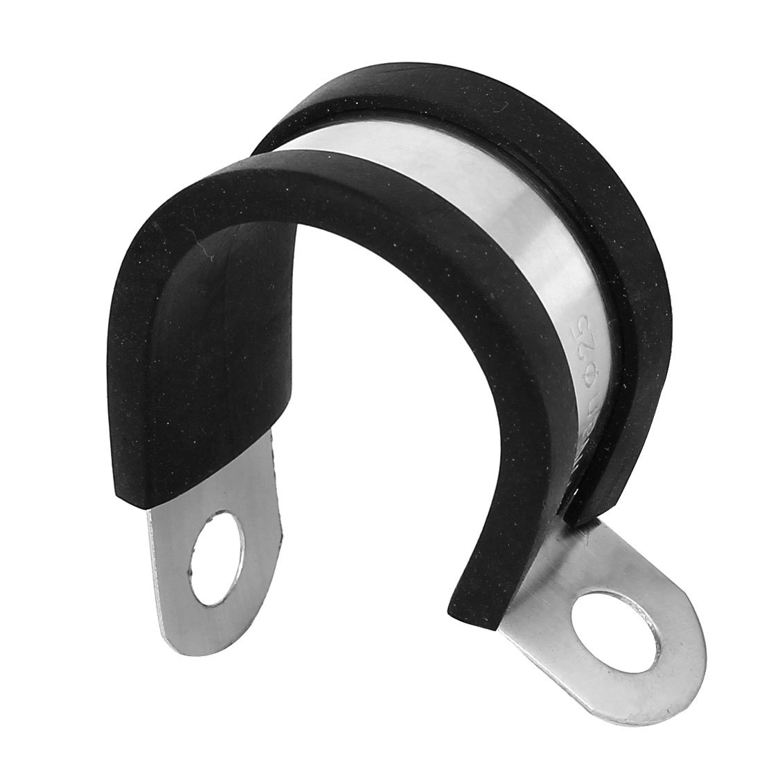 Aexit 25mm Dia Clamps EPDM Rubber Lined P Clips Water Pipe Tube Clamps Strap Clamps Holder 2pcs