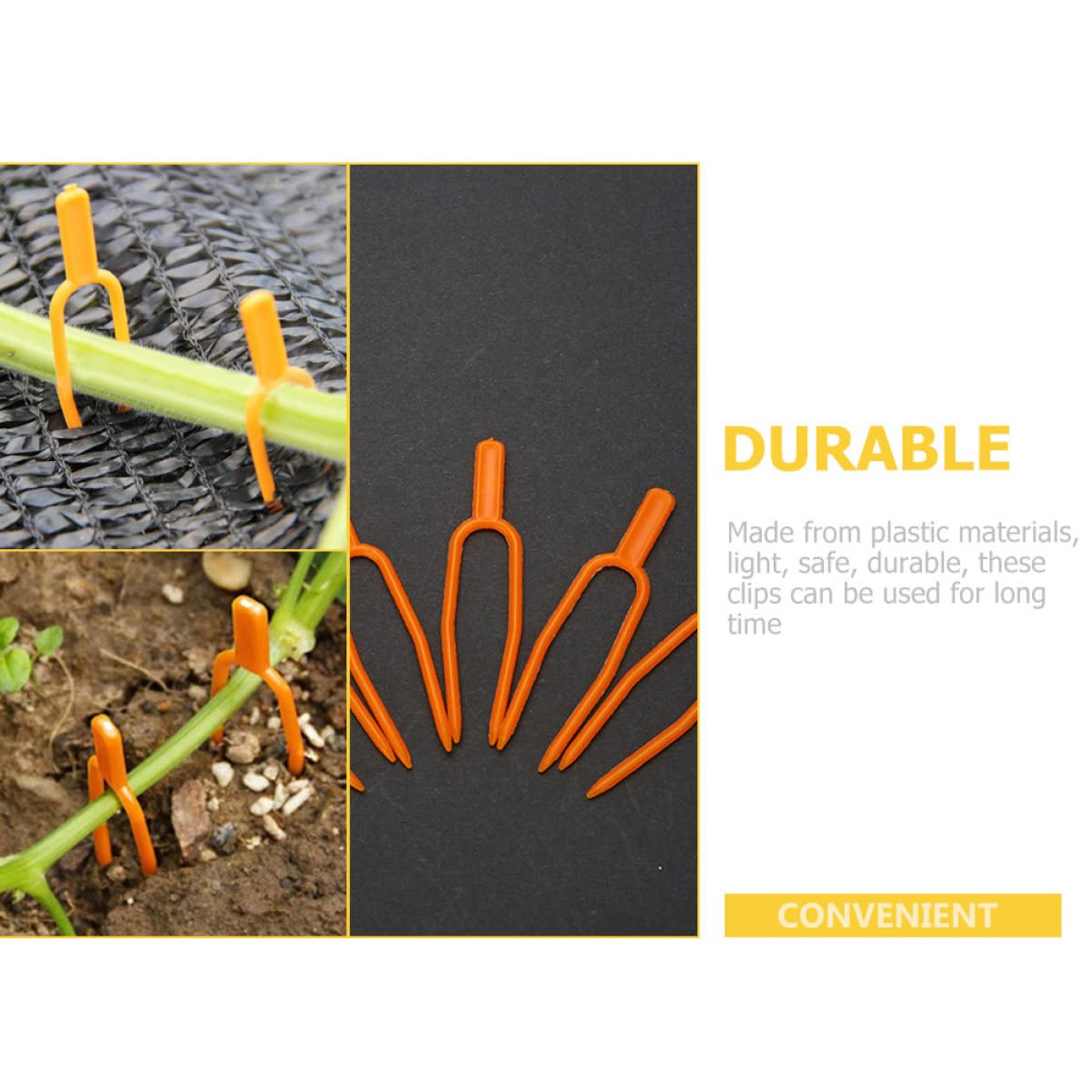 SEWOART 100 Pezzi Fermagli per Piante da Giardino in Plastica, Clip Supporto per Piante Rampicanti e Fragole, Morsetti Fissi Leggeri e Durevoli per