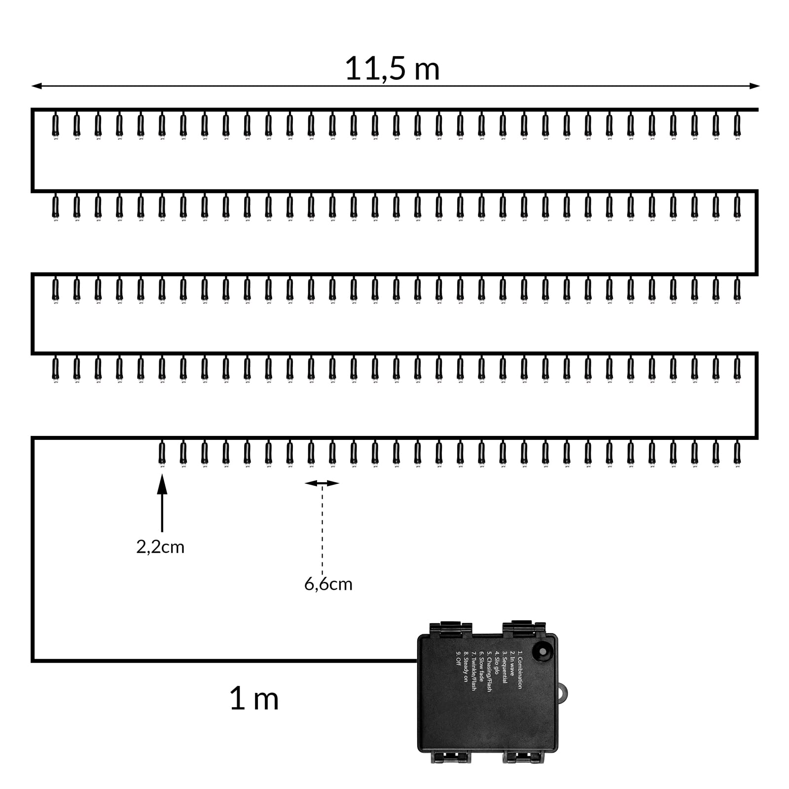 Deuba® Guirlande lumineuse 160 LED Bleu décoration de Noël à piles avec minuteur 8 fonctions extérieur d'éclairage Intérieur