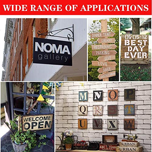 1 Inch Letter Stencils Kit, Alphabet Art Craft Stencils, Reusable Plastic Letters and Numbers Stencil Set for Wood, Wall, Fabric, Rock, Chalkboard, Signage and DIY Art Projects (White, 36 Pcs)