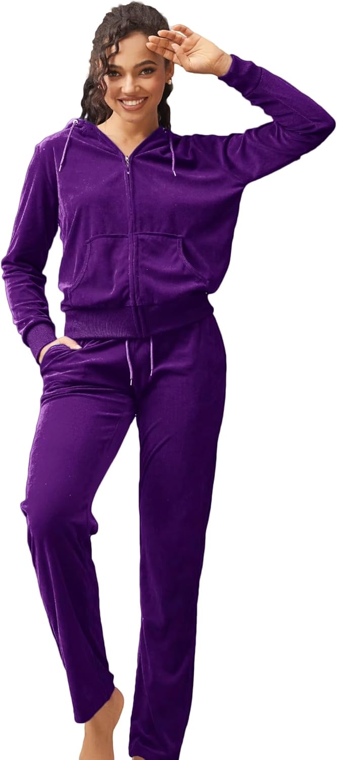 LeeHanTon Track Suits for Women Velour Tracksuit 2 Piece Outfits Set Jogging Sweatsuits Soft Sports Sweat Suit Pants - Image 6
