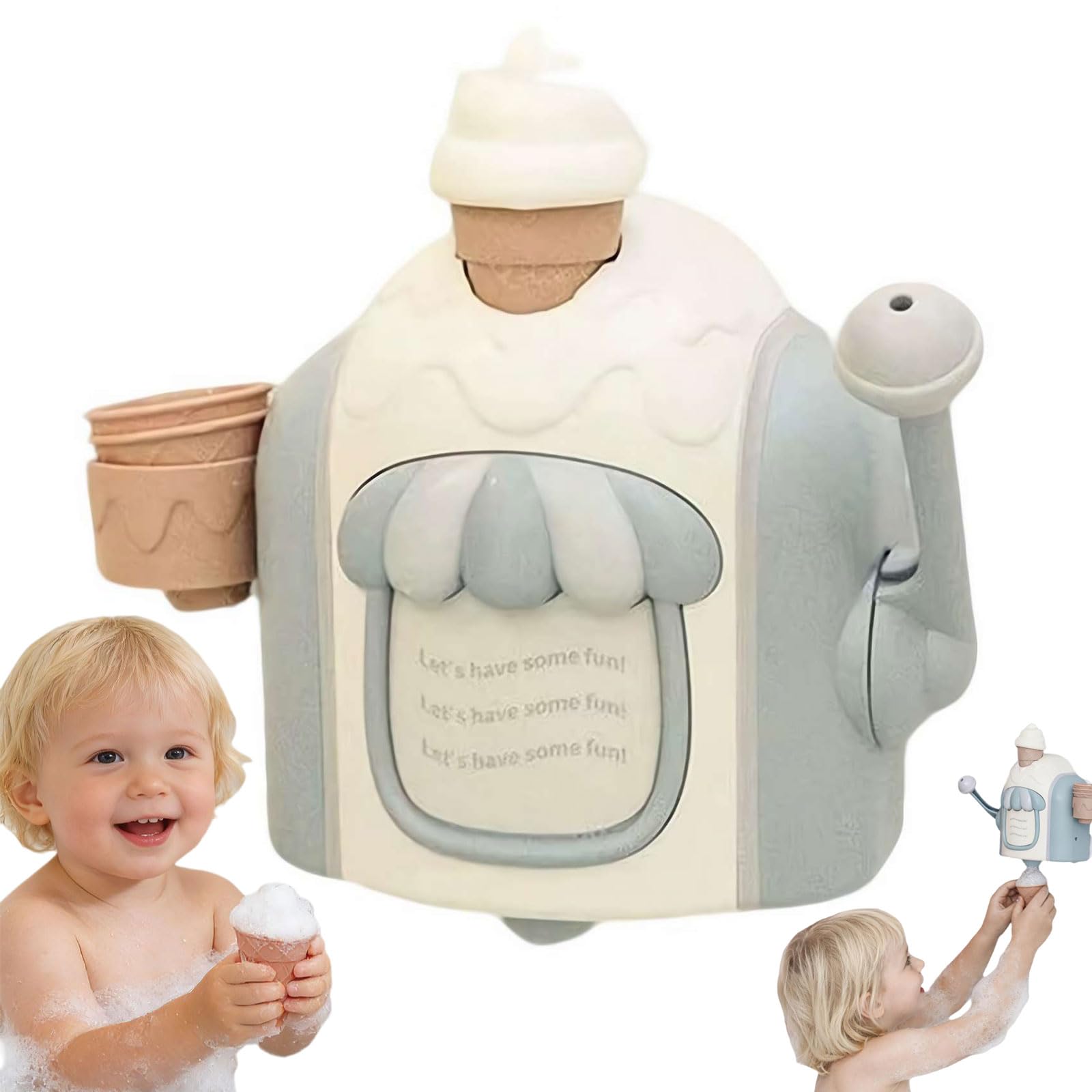 Bath Ice Cream Foam Maker,Ice Cream Bath Tub Bubble Maker,Funny BathIceCream Foam Machine Bathing Toys with Powerful Suction,for Kids Ages 4+ Shower Home Pool Indoor Playtime — view 9