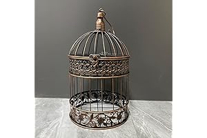 Ornate Vintage Decorative Cage: Bronze Elegantly Crafted Birdcage