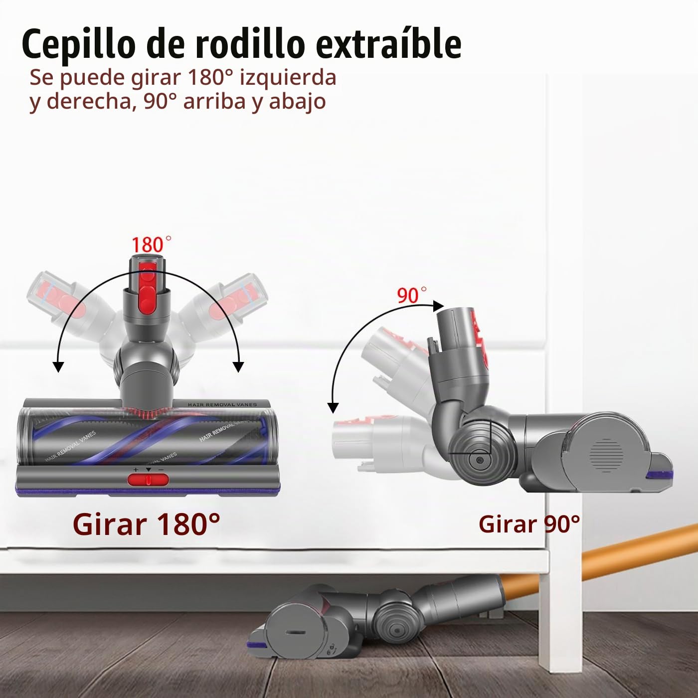 Cepillo High Torque para Dyson V7 V8 V10 V11 V15 Aspiradora, Cepillo de Cabezal Limpiador de Cabezal de turbina para Dyson V10 V7 V8 V11 V15, Cepillo para Moquetas y Suelos Duros