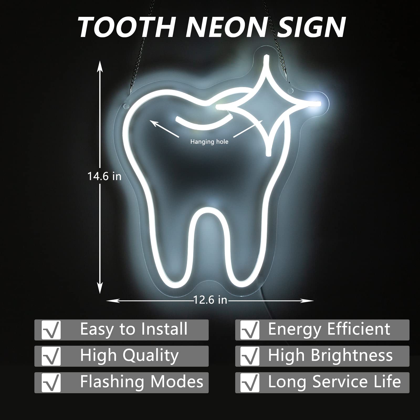 Neonowy znak dekoracja zębów dentystyczne oświetlenie do biura dentystycznego akcesoria dekoracja, ściemniany znak LED, neonowe znaki uśmiech, sztuka ścienna, neonowy dentysta balon