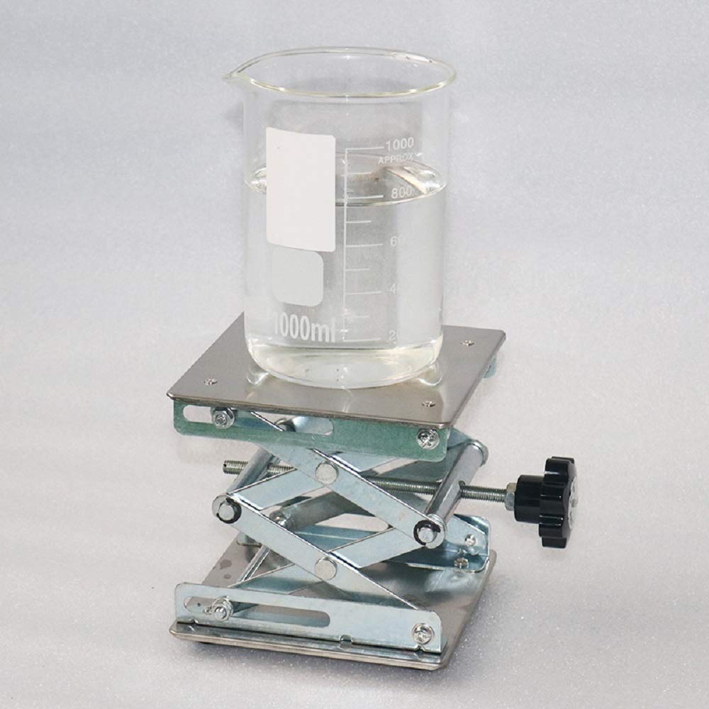 Plataforma de tijera de acero inoxidable para gato de laboratorio (6 x 6 pulgadas)
