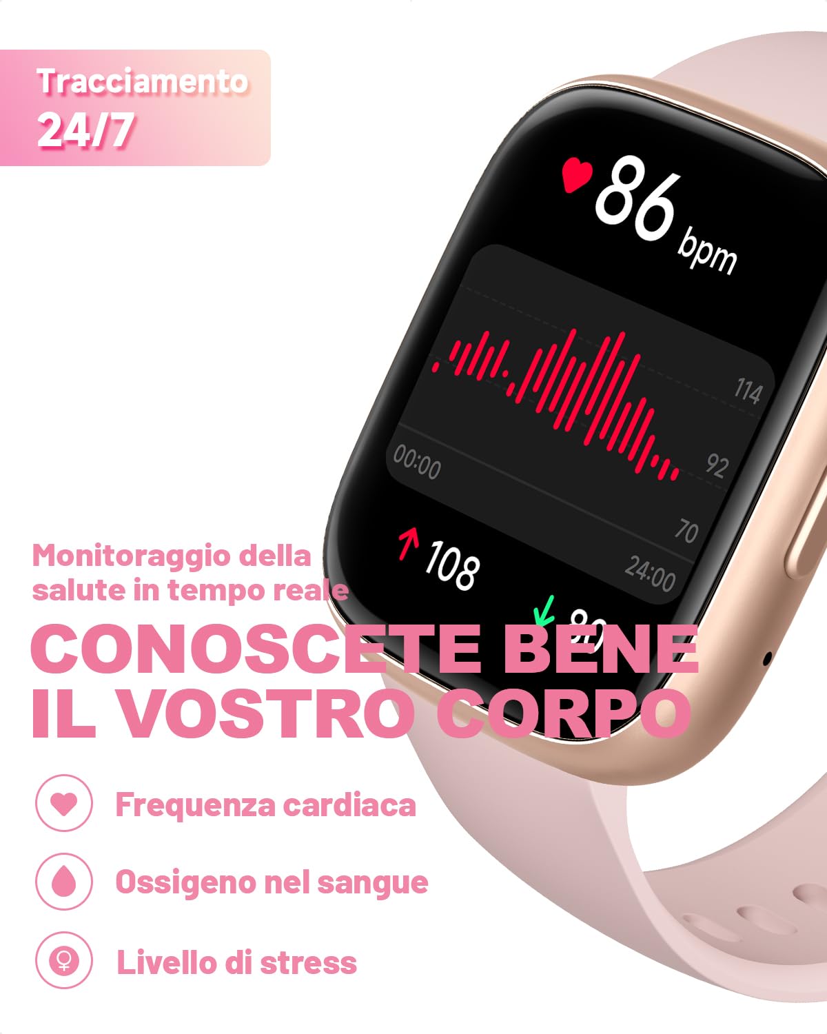 TOOBUR Smartwatch Donna, Alexa Integrata, 1.83" Orologio Smartwatch Chiamate Risposta Cardiofrequenzimetro Contapassi Sonno Impermeabil IP68, 100 Sportivo, Notifiche Messaggi, Compatibile Android iOS