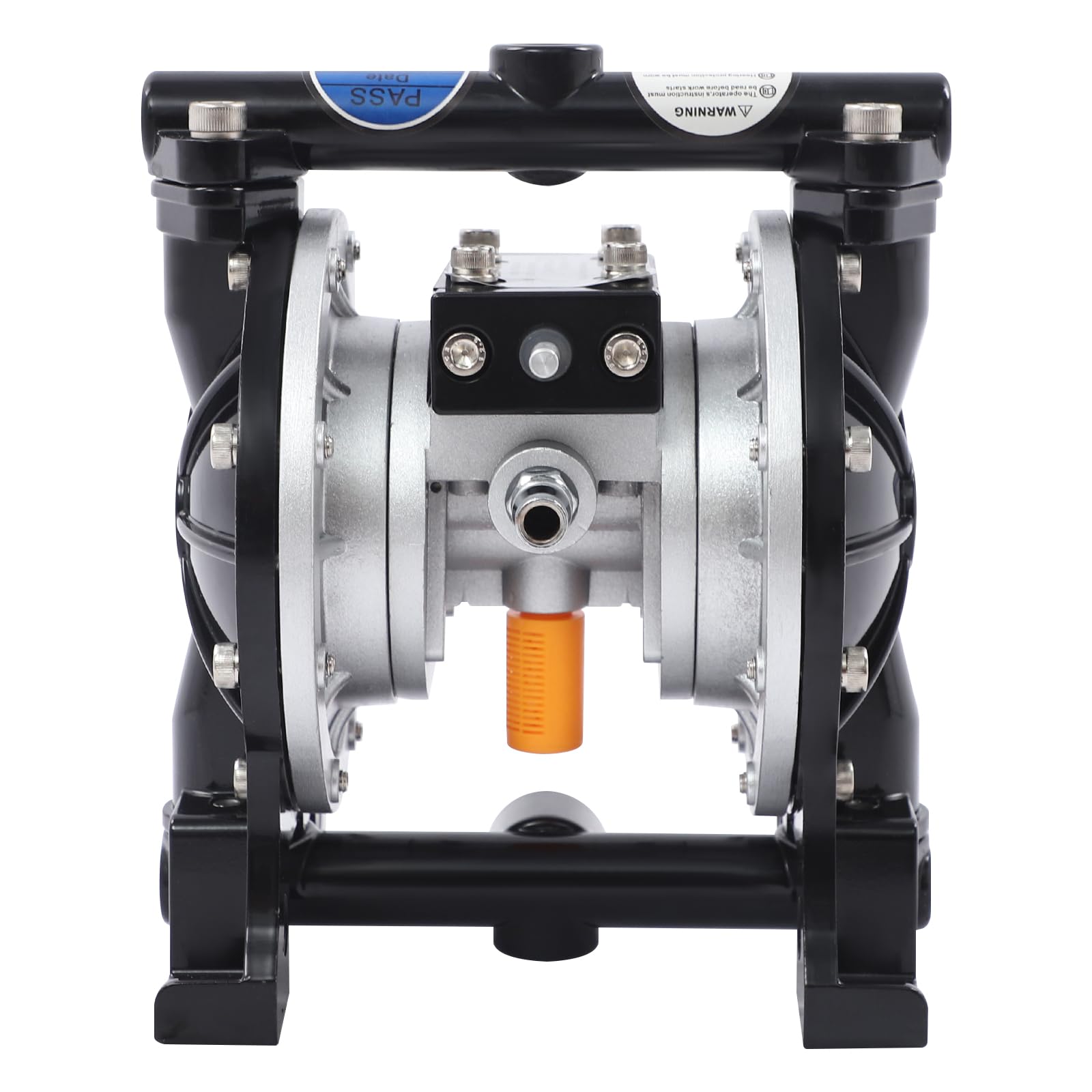 Air Operated Double Diaphragm Pump - Black Aluminum Alloy for Industrial Fluid Control, Professionals