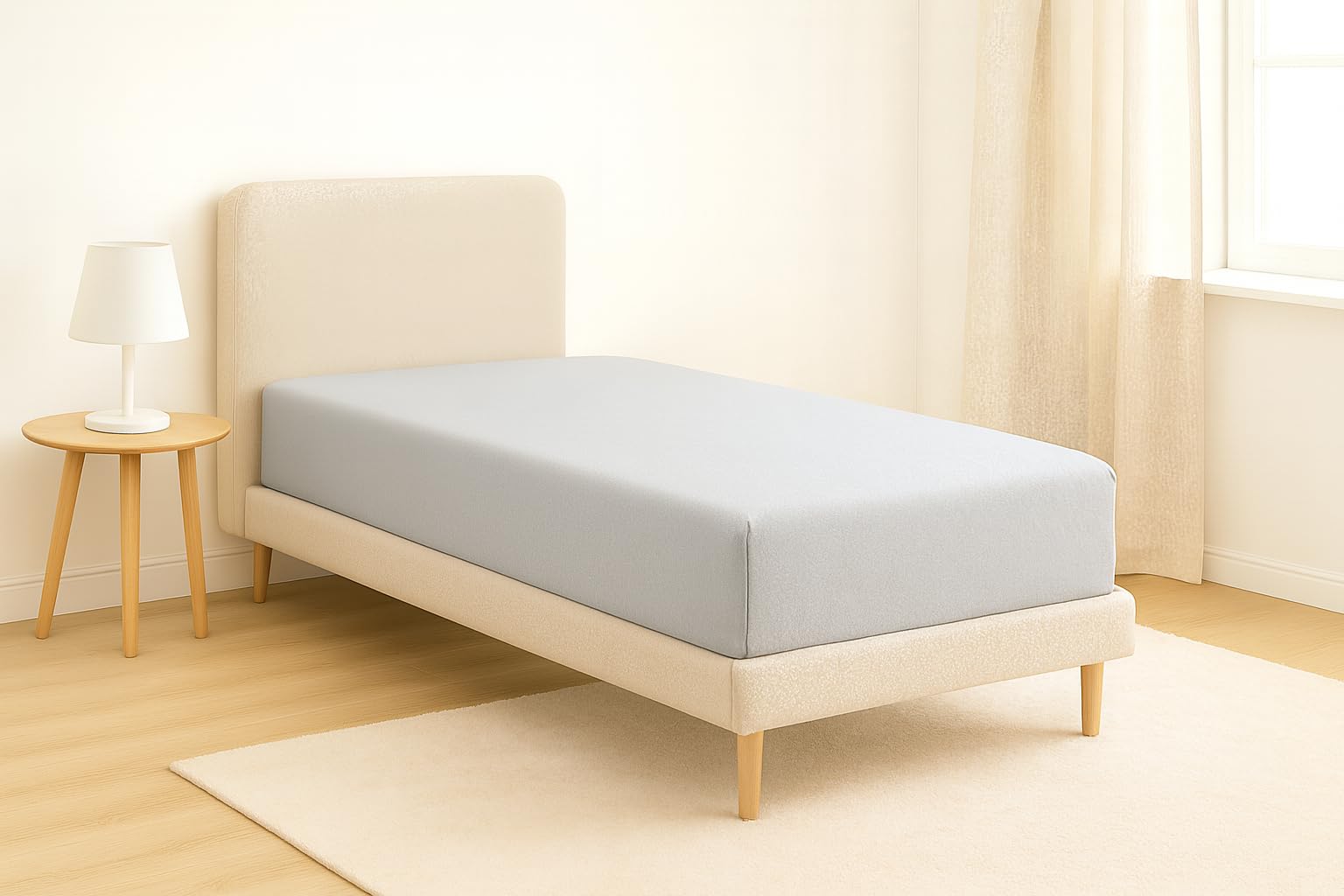 Comfortnights Silver Flame Retardant Bed Linen Single Fitted Sheet (Silver), Certified To Bs7175 Ignition Source 5+7, Also Known As Crib 7 Or Fr Source 7.
