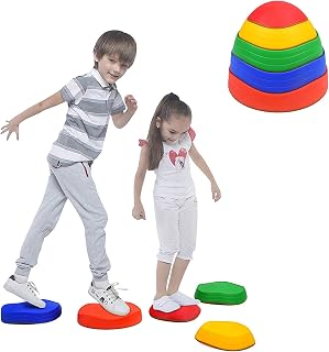 Stepping 5 Balance Stones for Kids, Indoor and Outdoor Balance Blocks Promote Coordination, Balance, Strength