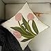 YOUR SMILE Pack of 2 Embroidered Decorative Throw Pillow Cover 18x18 Inch Farmhouse Floral Floor Pillowcase for Couch Living Room Sofa Bed,Pink Tulip