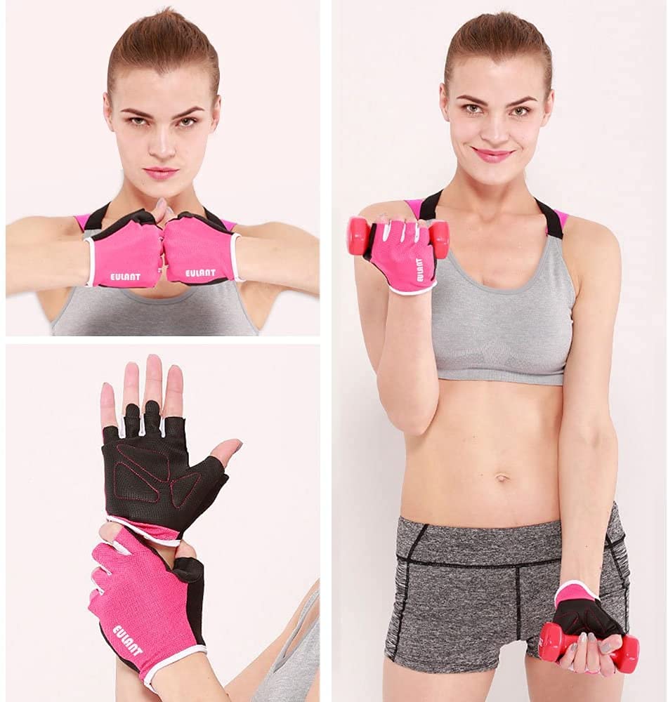 ONTYZZ Guanti Senza Dita Gli Sport Uomini Guanti da Ciclismo Donne Guanti da Allenamento per Bodybuilding Palestra Fitness Guanti MTB Mezzo Dito