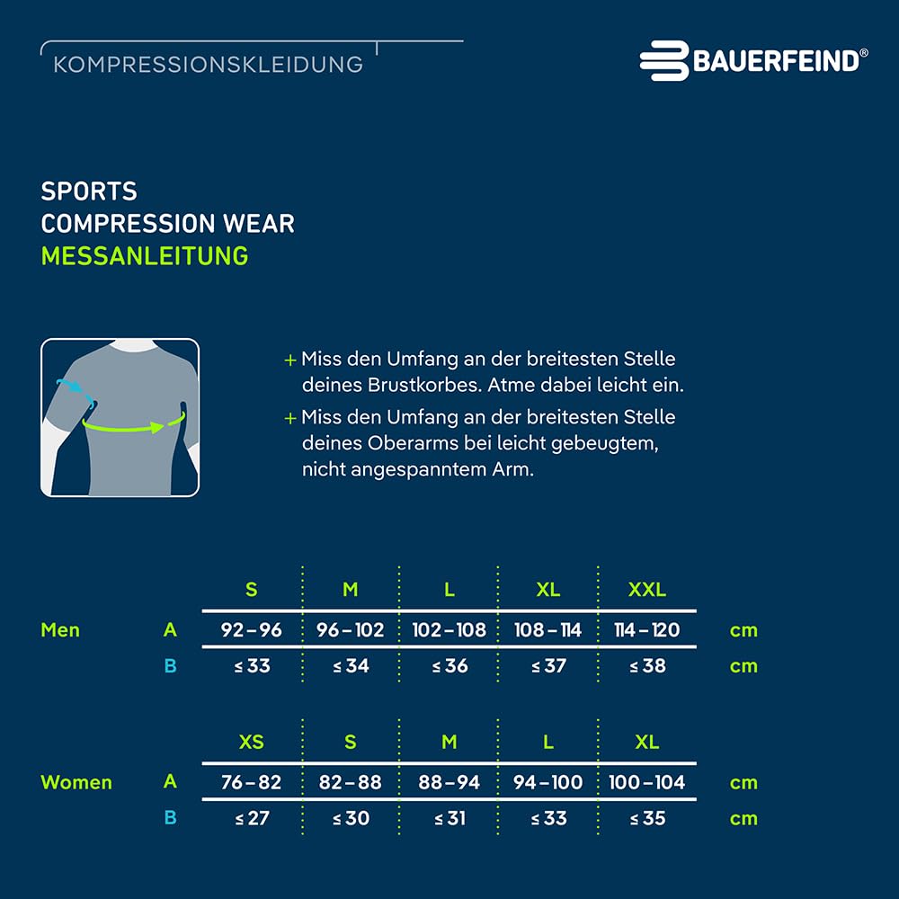 BAUERFEIND Kompressions-Shirt „Sports Compression Shirt Short Sleeve“, Kurzarm-Shirt für Damen, Für verbesserte Durchblutung der Torso- und Armmuskulatur, Polyamid/Elasthan