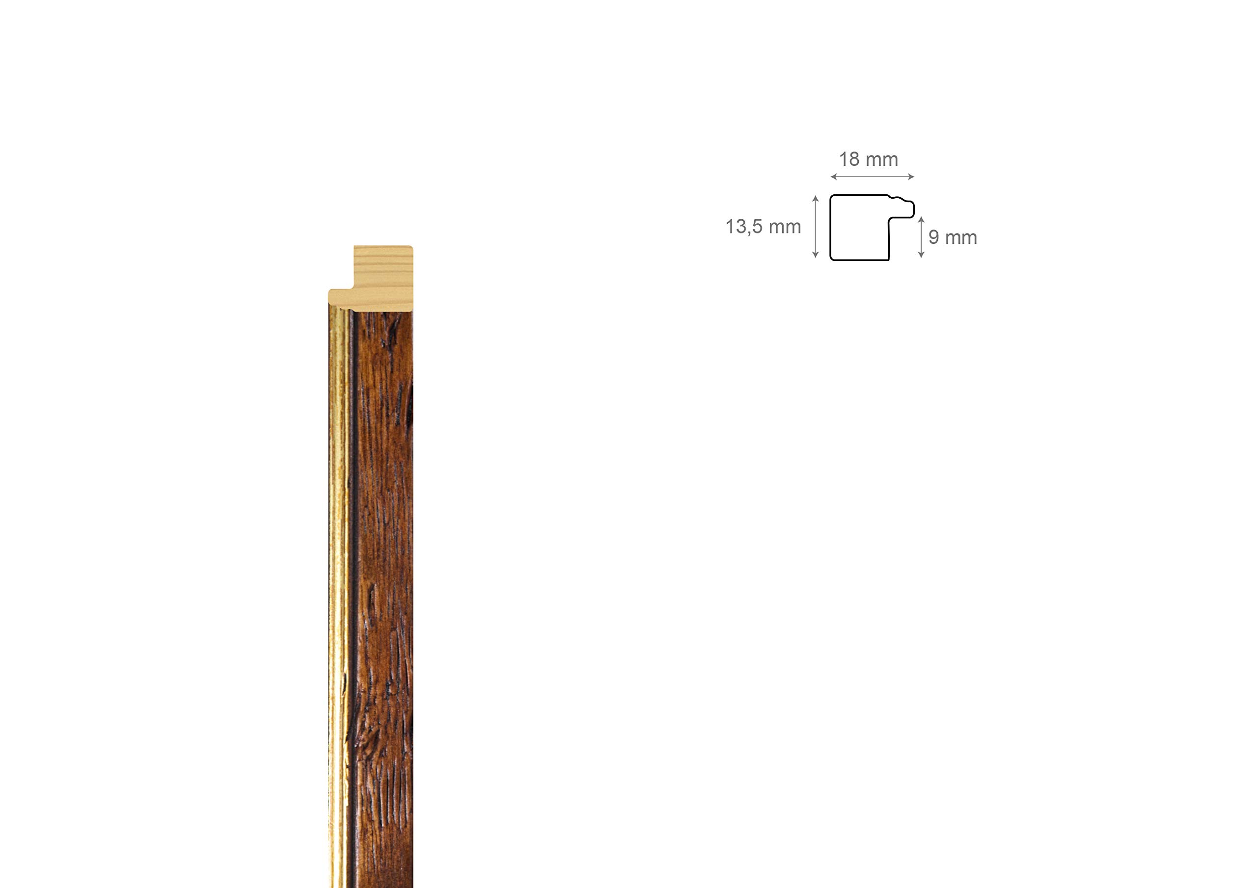 Wallazz Cornice Portafoto in Legno Pregiato - Made in Italy - Vetro Sintetico Infrangibile Crilex - Disponibile in Diverse Varianti - Design Italiano e Qualità Artigianale, 60x80cm Noce