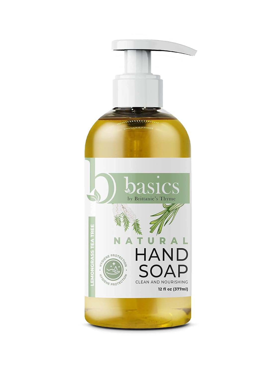 Brittanie's Thyme Basics Natural Olive Oil Hand Soap, Lemongrass Tea Tree - 12 fl oz, Pack of 3 - Cruelty Free, Vegan, No Synthetic Additives, No Sulfates, Paraben Free, Phthalate Free image 2