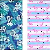 2 Pack Microfiber Oversized Lightweight Beach Towel for Adults Women Men, Reversible 71' x 32' XL Extra Large Thin Quick Dry Sand Free Pool Towels for Travel Sport Swimming Camping Picnic Yoga Gym