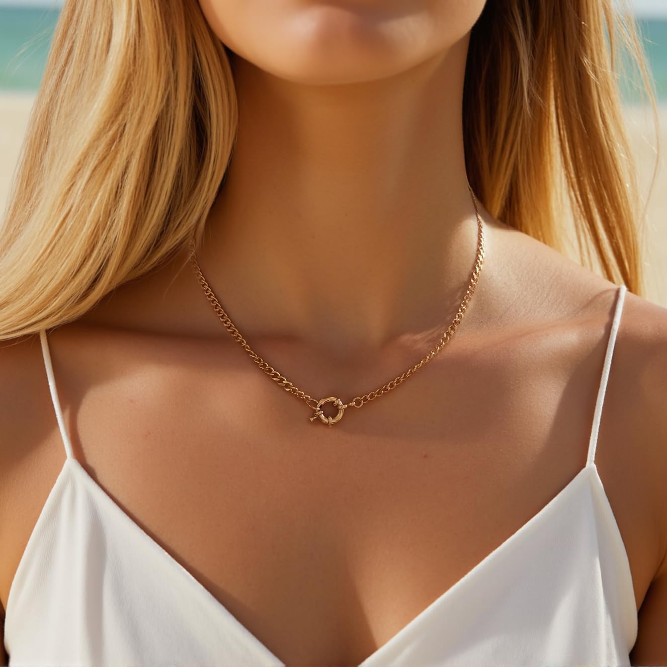 Dainty Cuban Chain Necklace 14K Plated Gold Minimalist Chunky Choker Chain Short Chain Necklaces for Women Jewelry Gift - Image 8