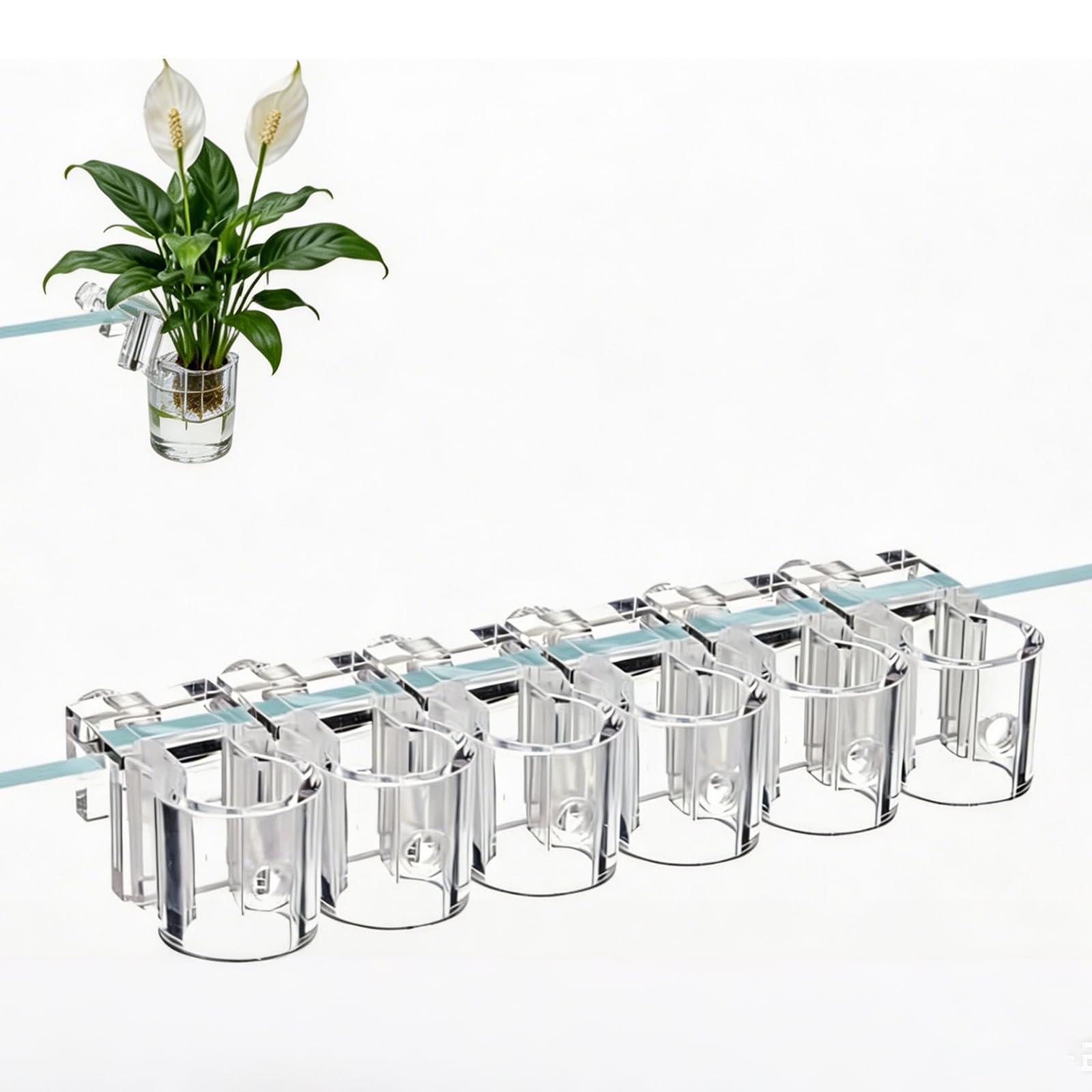 Moxychrony 6 PCS Reusable Fish Tank Hanging Plant Cups, Aquarium Plant Holder, with clip, for 0.39"/0.3"-0.6" Aquarium Tank Glass Thickness, for Aquatic Landscaping and Vertical Plant Walls