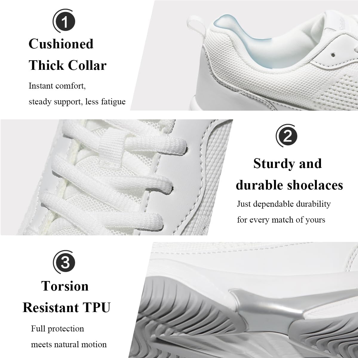 Men's Tennis Shoes, Lightweight Breathable Non-Slip Athletic Sneakers for Men & Women Playing Pickleball Table Tennis & Badminton - Image 6