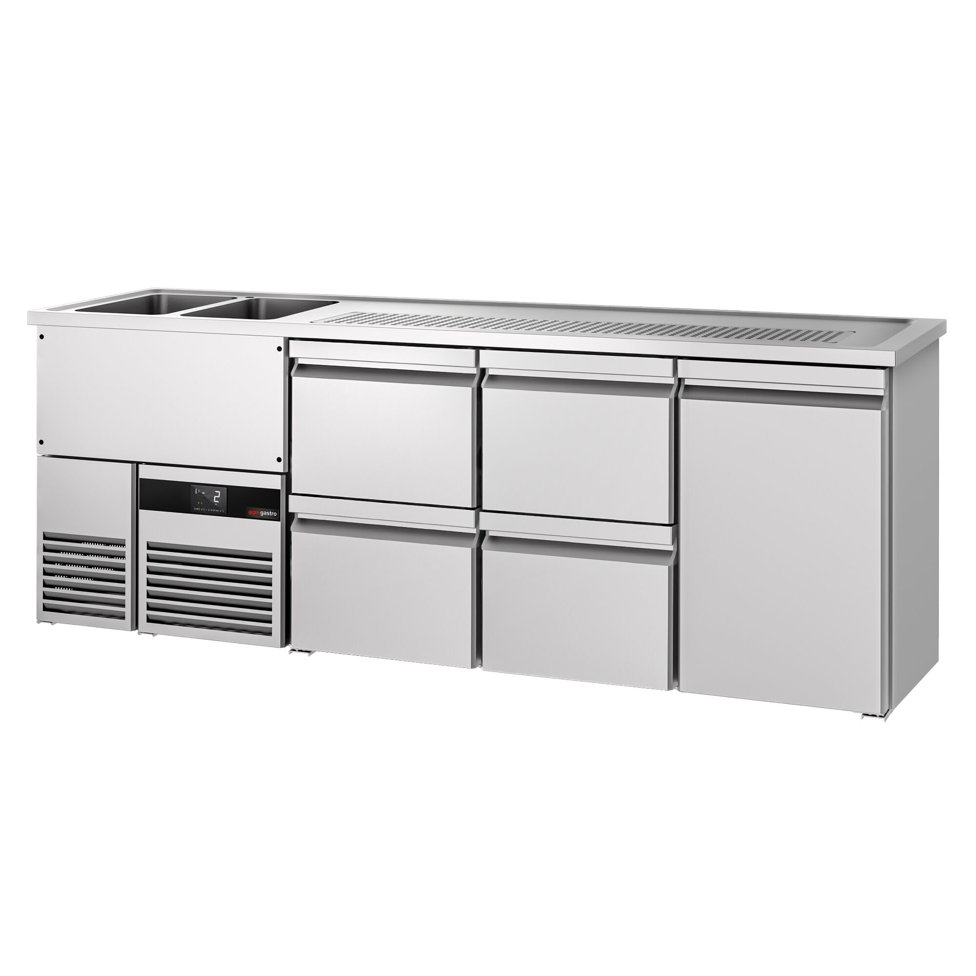 GGM Gastro Biertheke Premium 2500x700mm 1 Tür 4 Schubladen