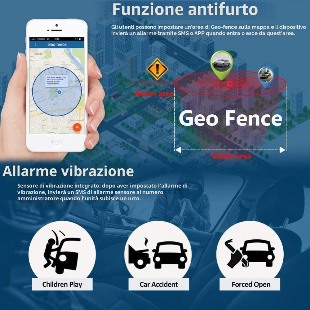 Localizzatore GPS per Auto WINNES TK905B GPS Tracker con Ascolto Ambientale Impermeabile Anti-perso Tracker con Geo-Fence Alarm Tracciatore di Posizione per Auto/Veicoli/Camion/Moto/Flotta 10000mAh