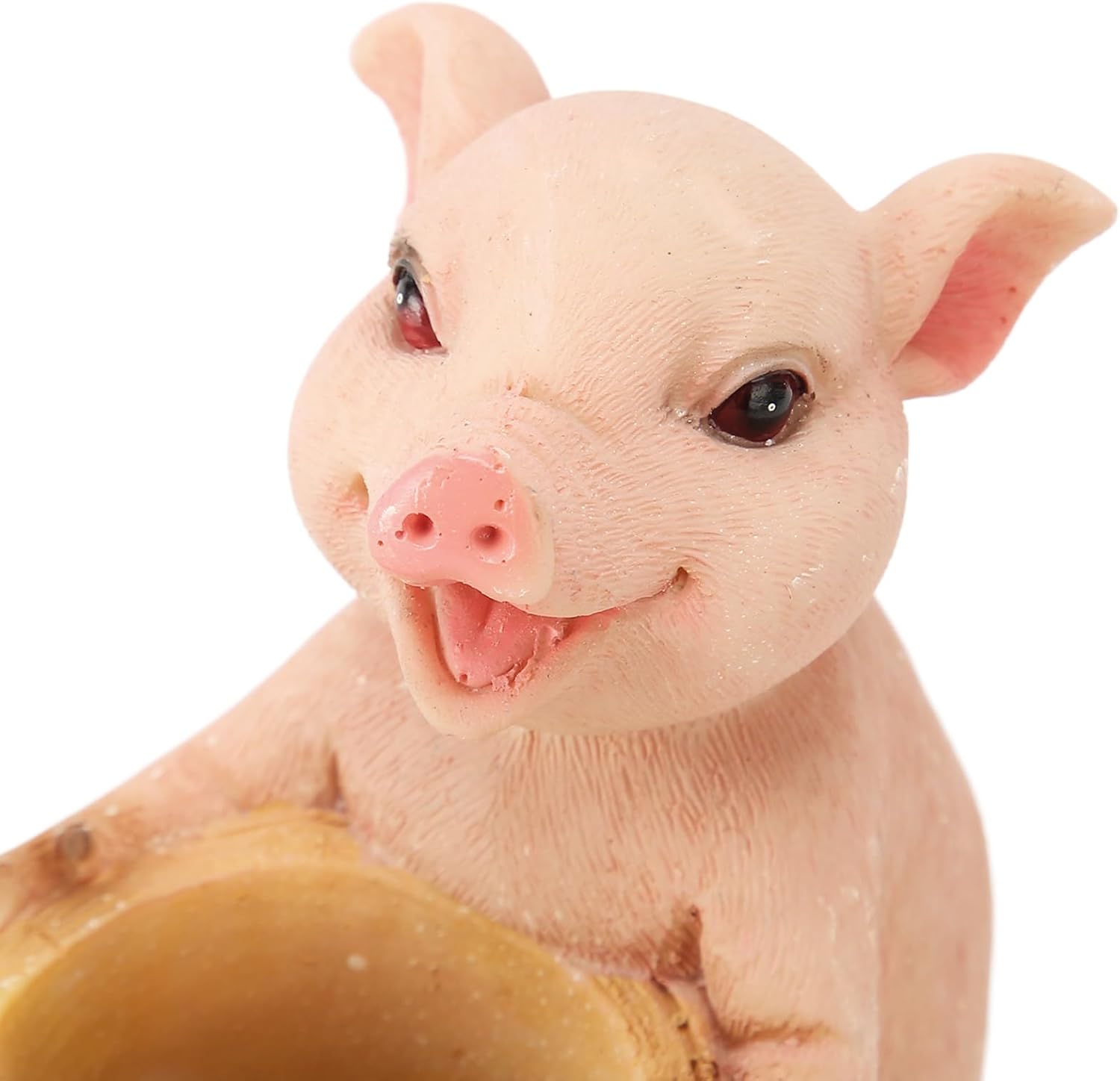 Pssopp Pig Shaped Pen Holder, Creative Shape Design Unbreakable Resin Material Cute and Vivid Mini Pig Figurine Pen Container for Home Office Desk