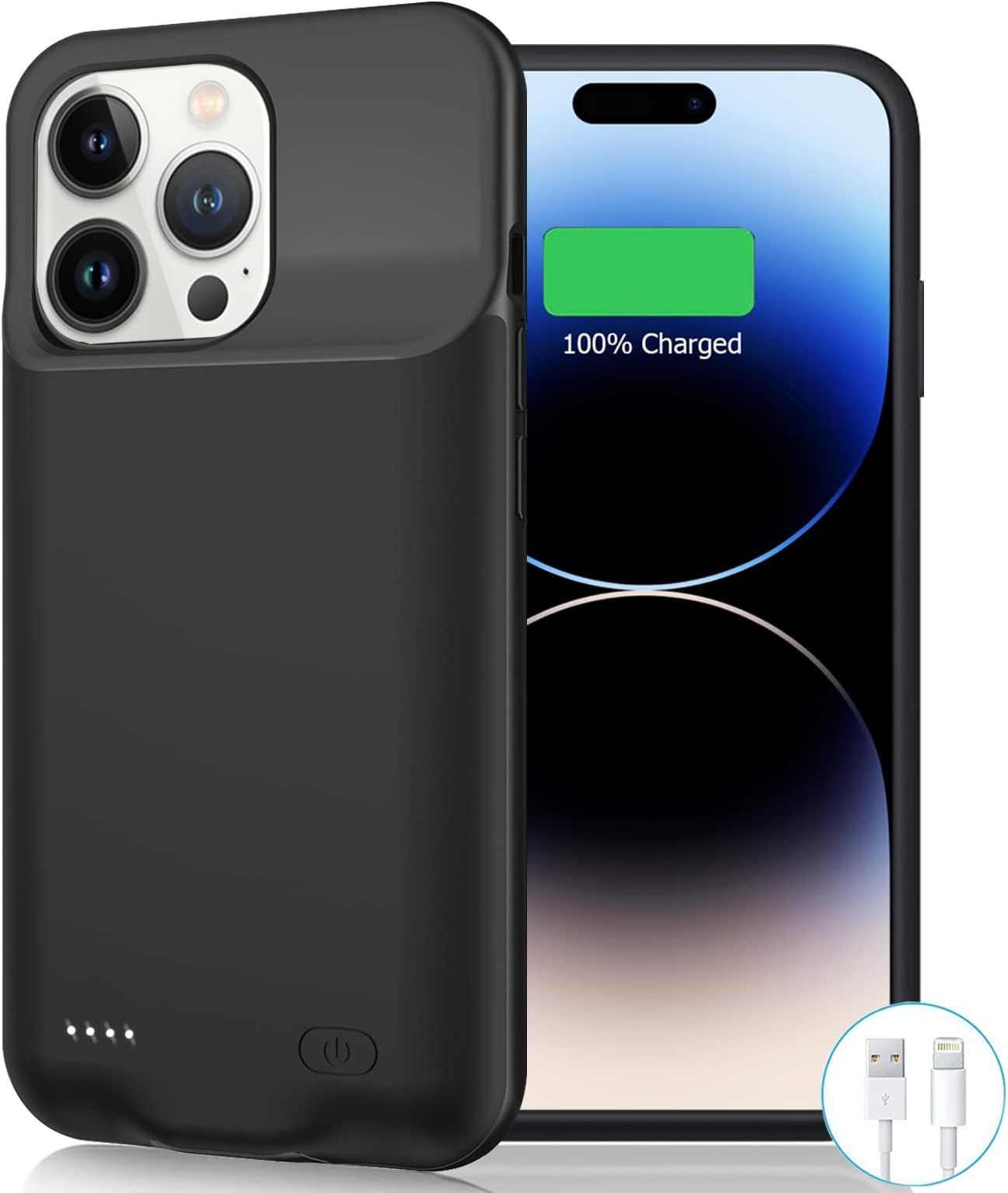 Battery Case for iPh3Ah Slim Portable Rechargeable Battery Pack Charging Case Compatible with iPhone 31 inch Extended Battery Charger Case (3) Black