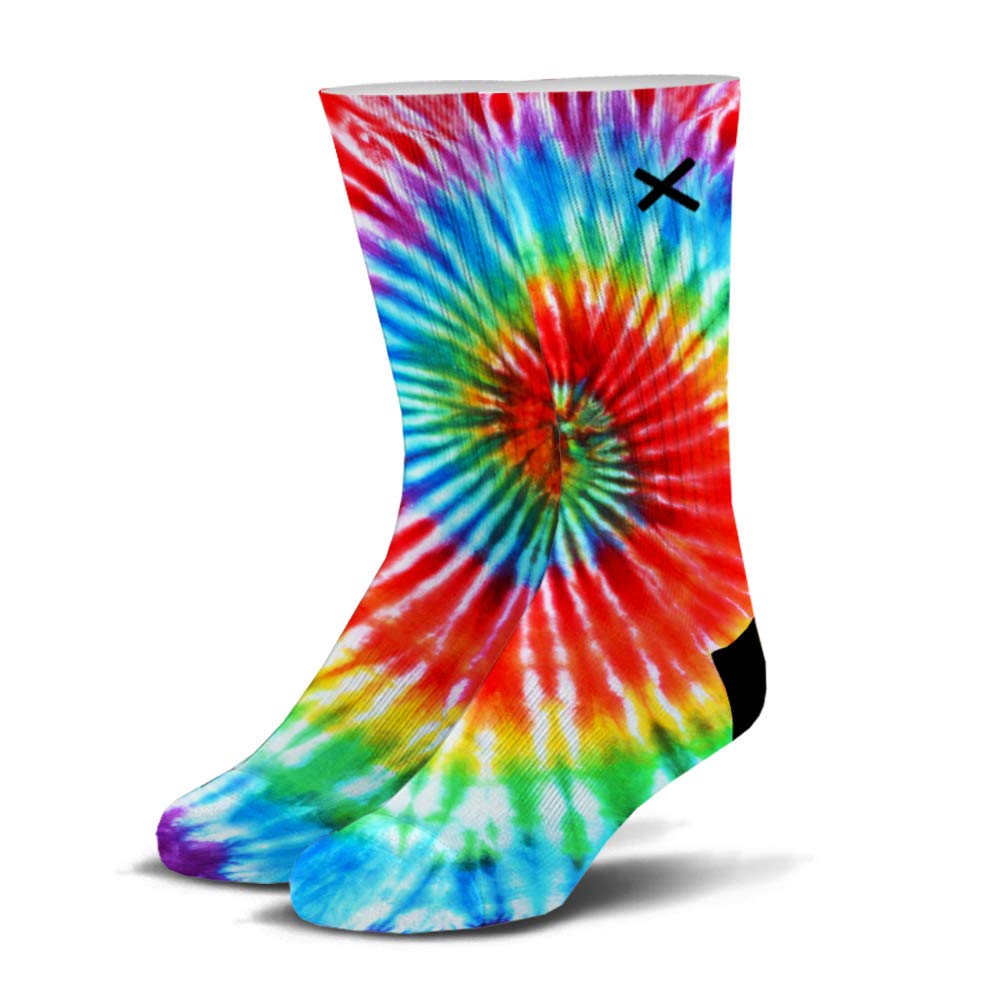 Odd SoxBasix Men's & Women's Performance Crew Sock, Cotton Comfort, Tie Dye