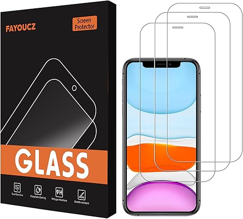 Paquete de 3 protectores de pantalla de vidrio compatibles con iPhone 12 Pro, película de vidrio templado de 6.1 pulgadas, antiarañazos, alta