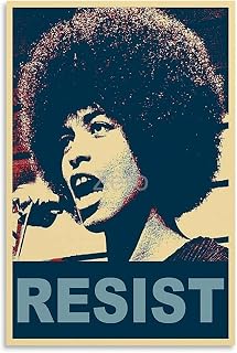 Angela Davis Political Activist Portrait Poster 4 Canvas Painting Wall Art Poster for Bedroom Living Room Decor 12x18inch(30x45cm) Unframe-style
