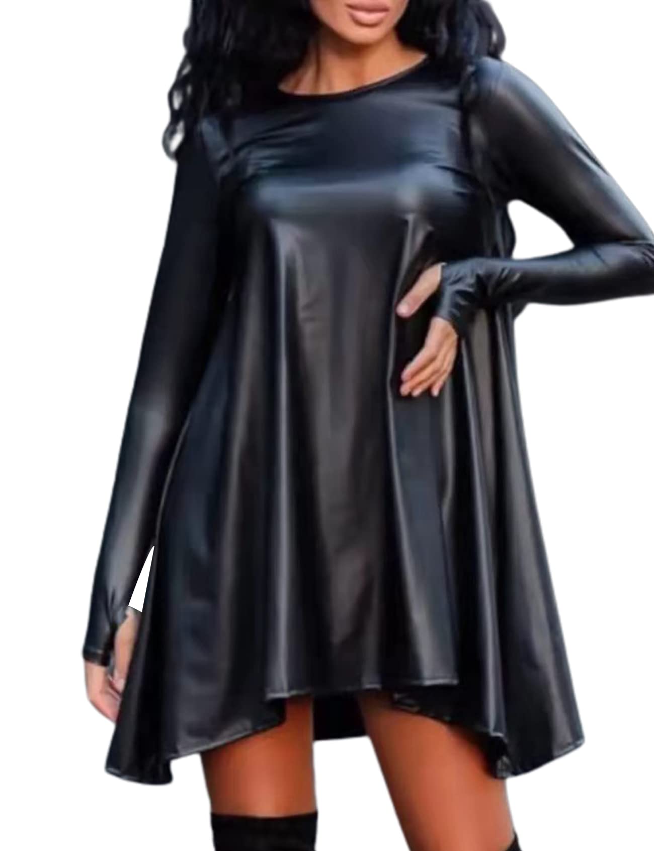 Cxins Womens Pu Leather Winter Dresses Long Sleeve Party Faux | Desertcart Gambia Cxins Womens Pu Leather Winter Dresses Long Sleeve Party Faux | Desertcart Gambia