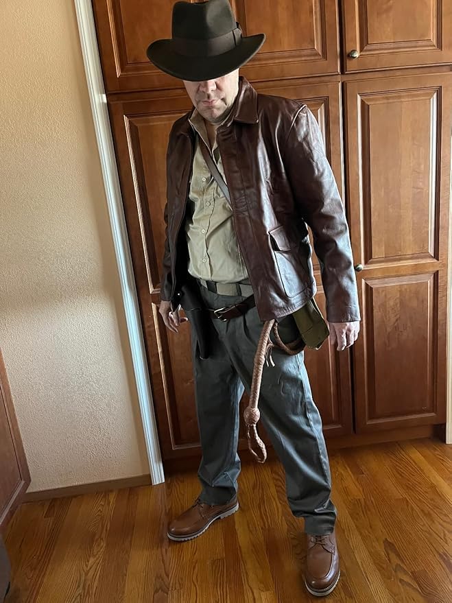 Men's Raiders of The Lost Ark Brown Leather jacket | Brown distressed Leather Jacket Harrison American Bomber Leather Coat4