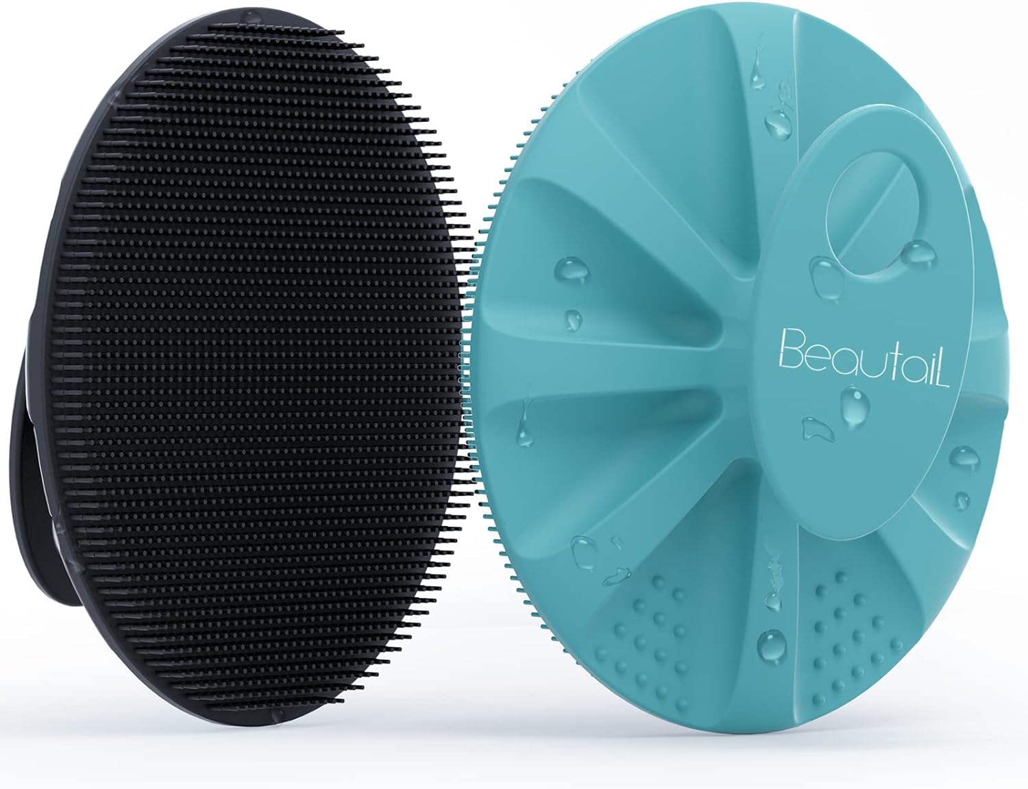 Silicone Body Scrubber 2 Pack, BEAUTAIL Shower Bath Wash Brush, Gentle Exfoliating Scrub Cleansing Loofah for Women Men Baby Sensitive Skin, Easy to