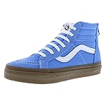 Vans Sk8 Hi Zip Flower Suede PS Boys Shoes Size 2.5, Color: Gum Azure Blue-Blue