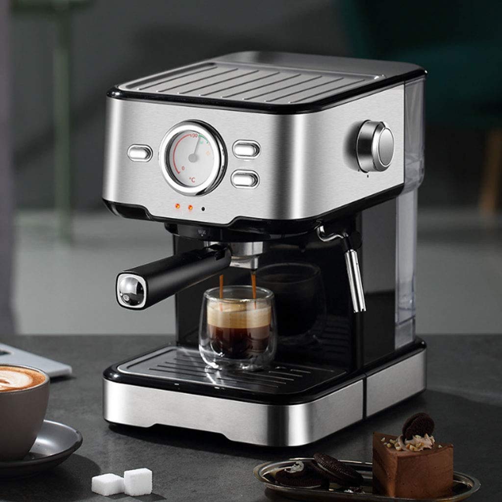 Macchina per il caffè Macchina per caffè espresso semiautomatica domestica Macchina per caffè espresso 20 bar Cappuccino Latte Schiuma di latte Compatibile con la visualizzazione della temperatura del
