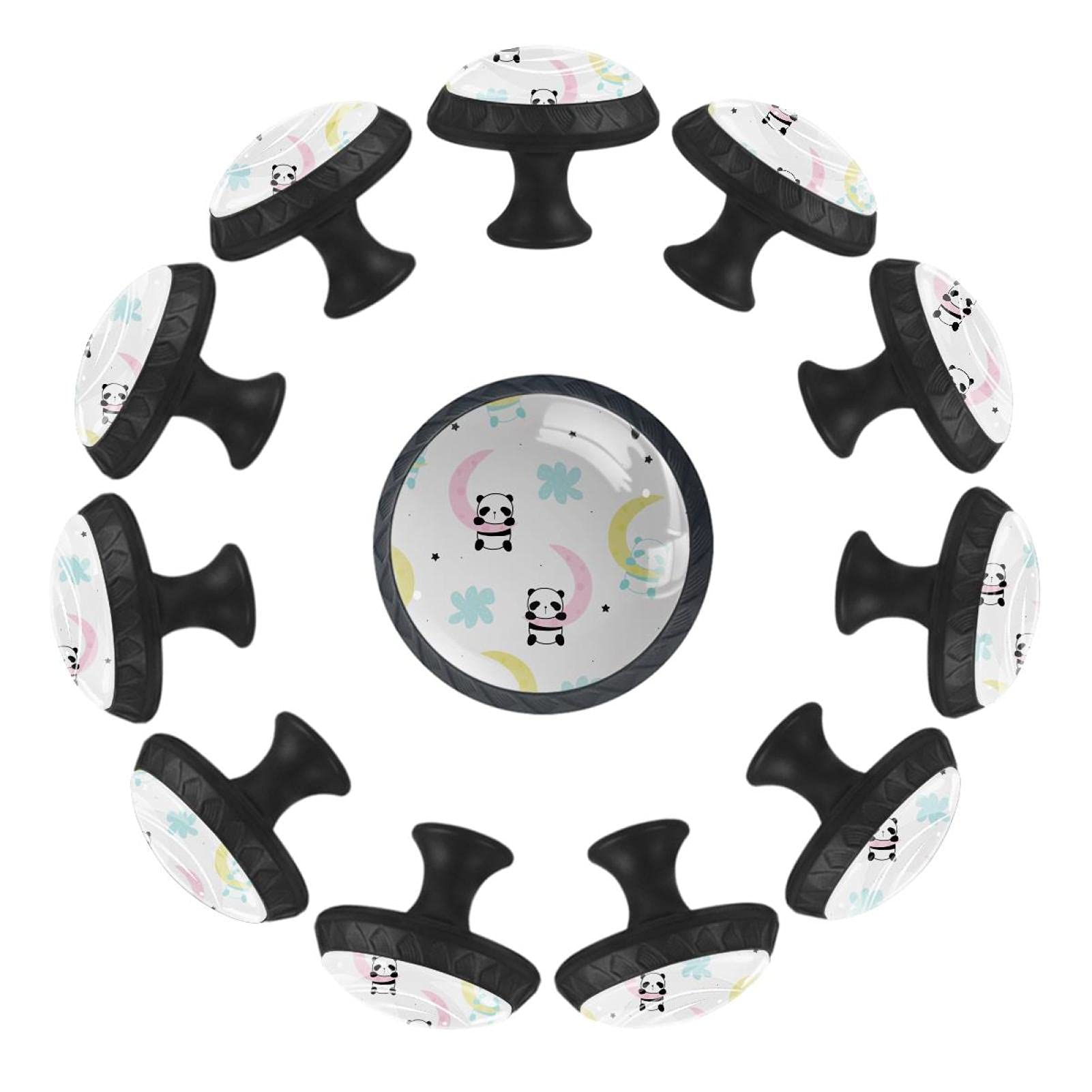 Boutons de tiroir panda lot de 12 poignées rondes 35mm pour commode enfant